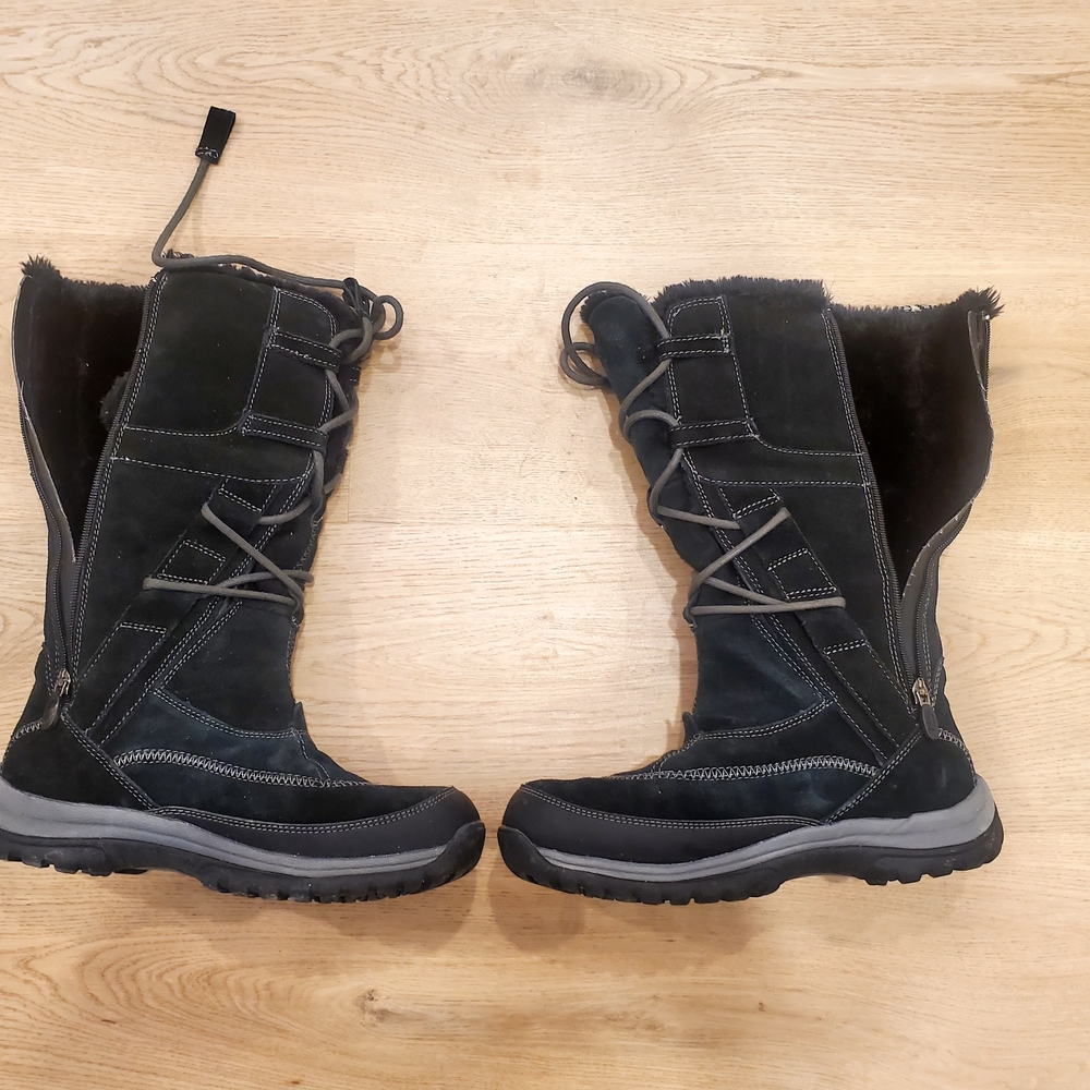 Stylish Women's Black Winter Boots Size 8 - Picture 4 of 6